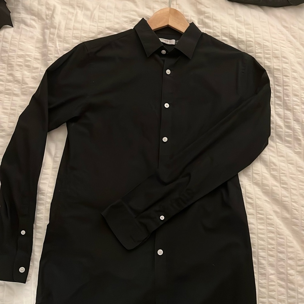 TOPMAN black DRESS SHIRT